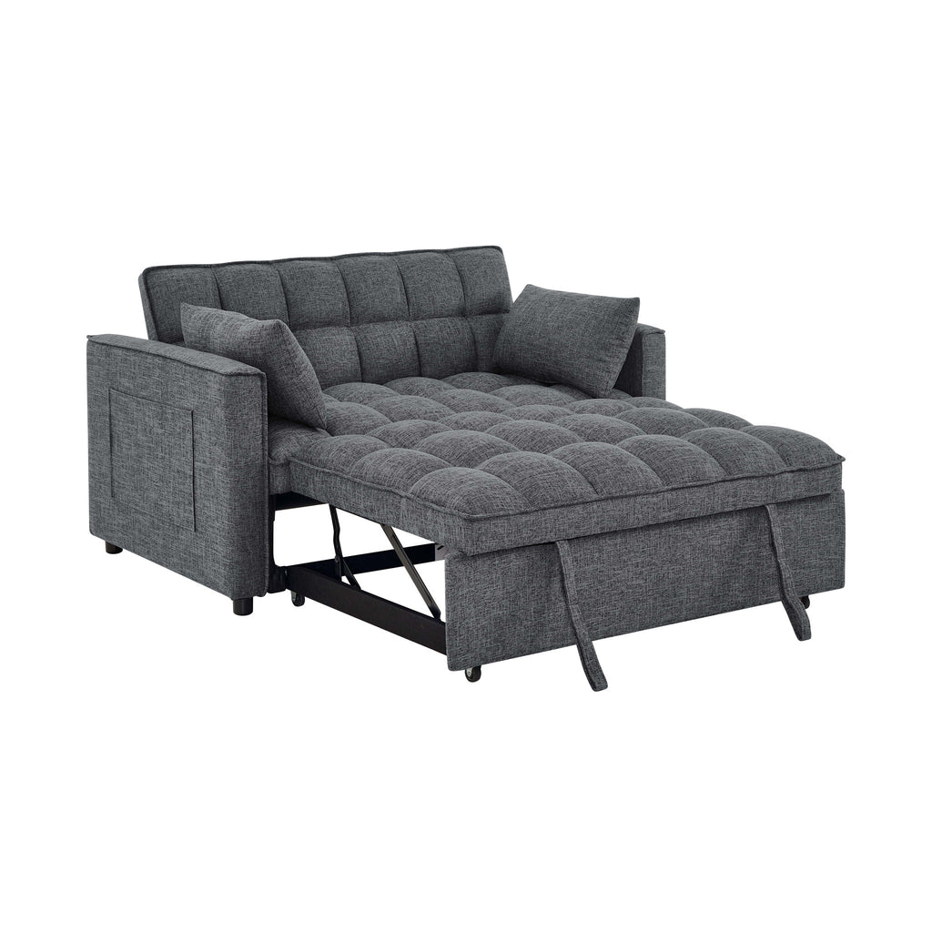 Sienna - Tufted Convertible Sleeper Sofa With Chaise - Gray by Unique Piece Furniture