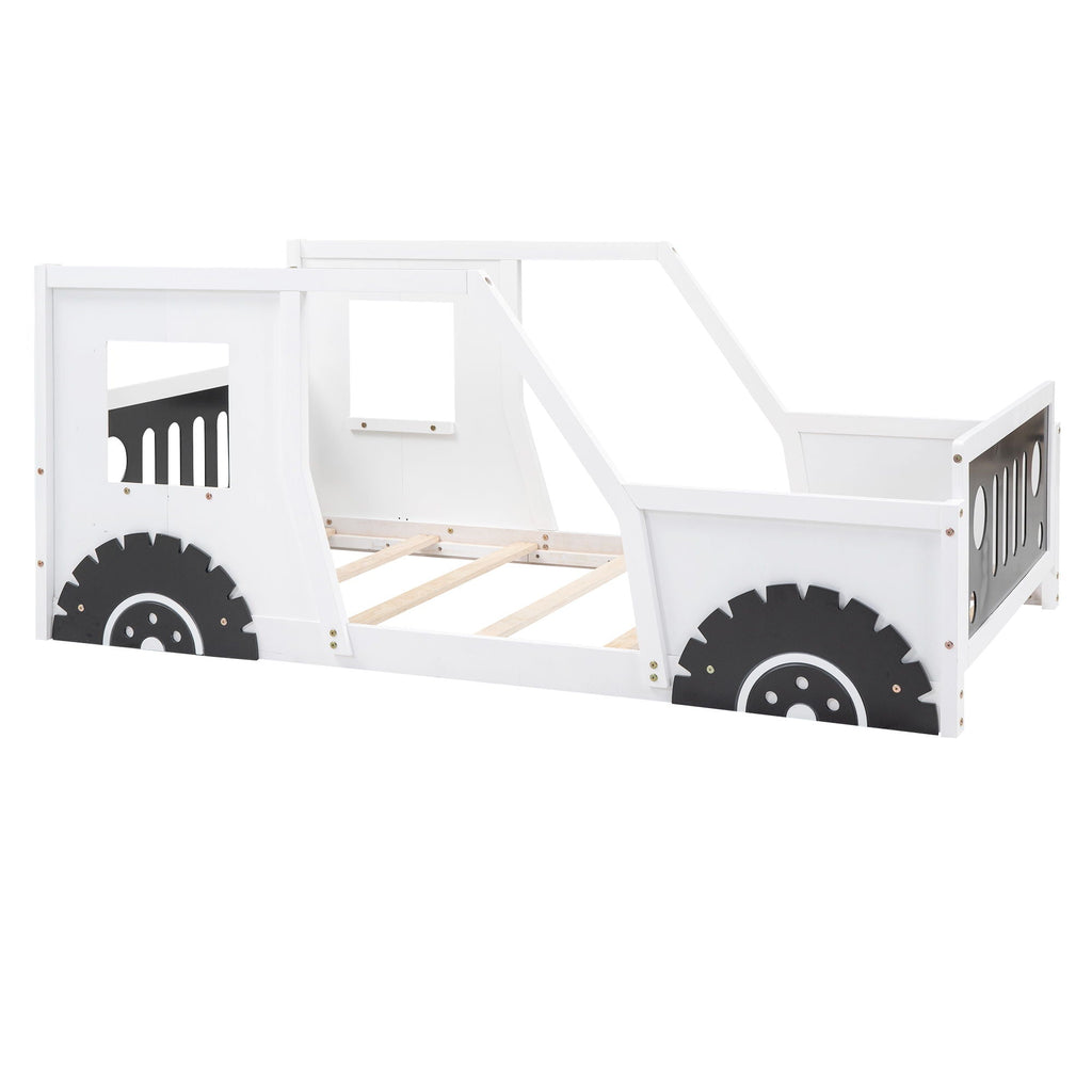 Classic Car Shaped Platform Bed With Wheels by Unique Piece Furniture