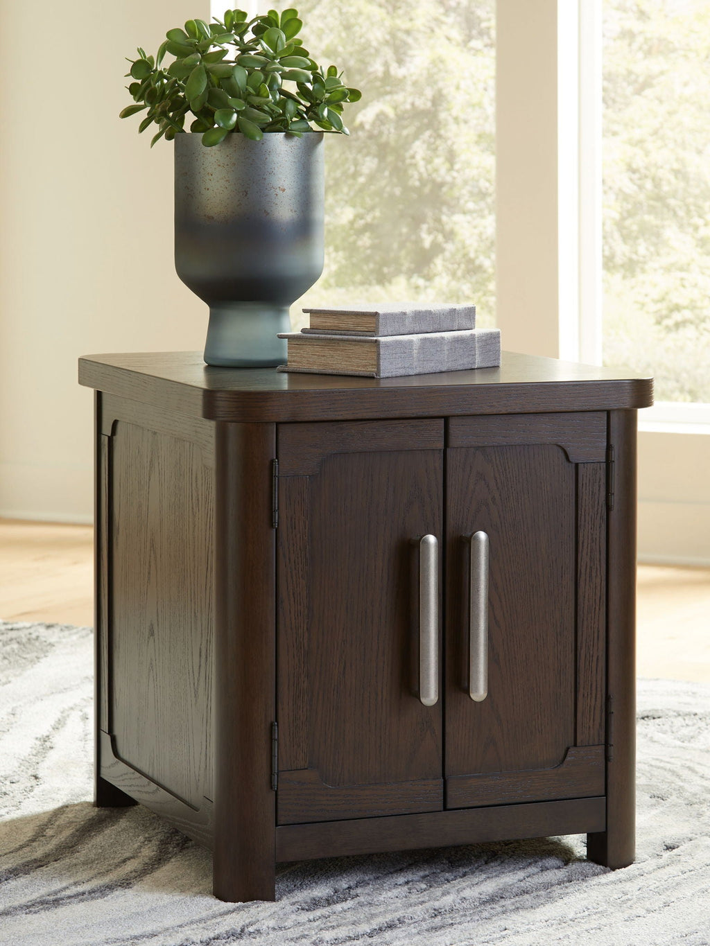 Breckington - Rectangular 2-door End Table - Dark Brown by Unique Piece Furniture