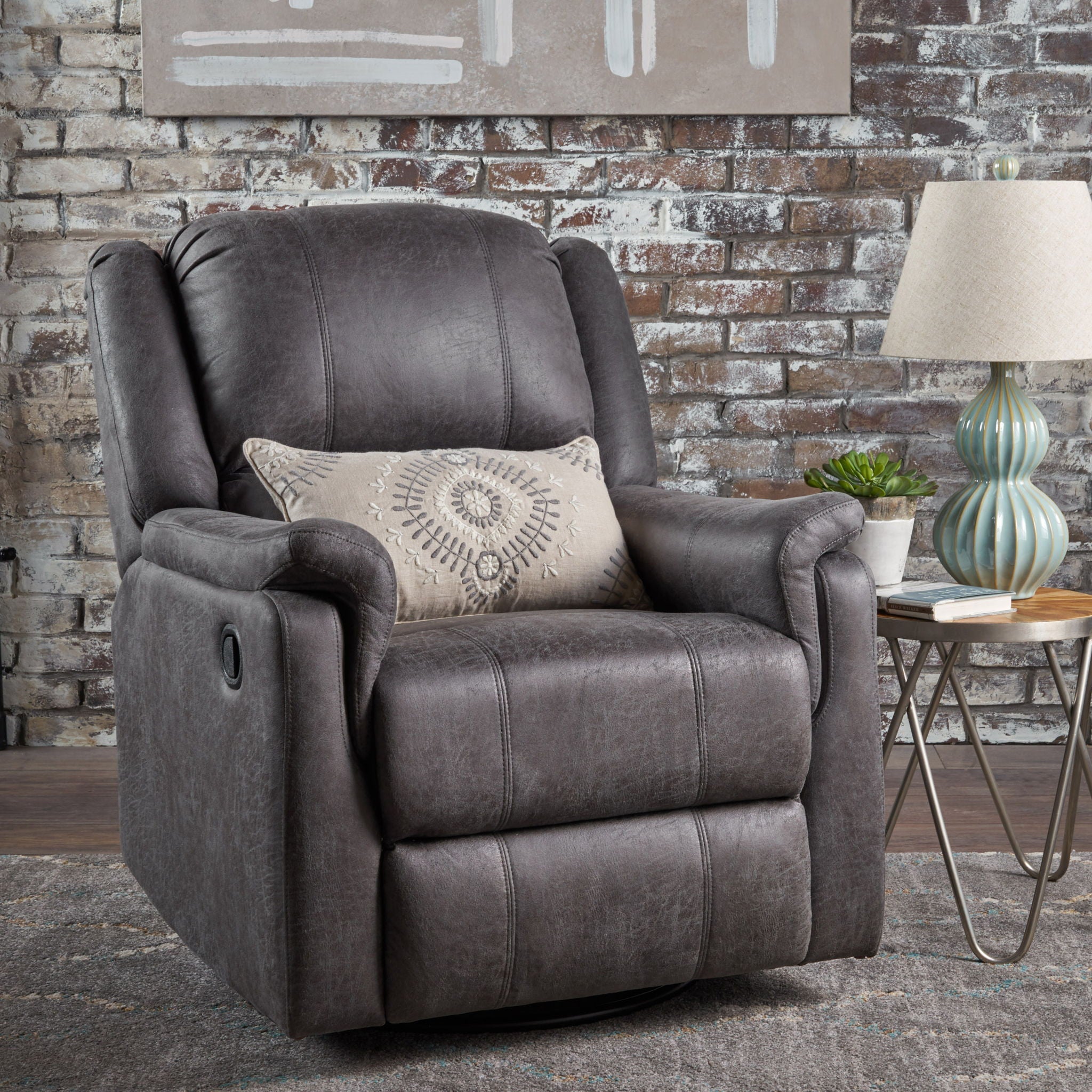 Contemporary Glider Recliner With Swivel Function by Unique Piece Furniture