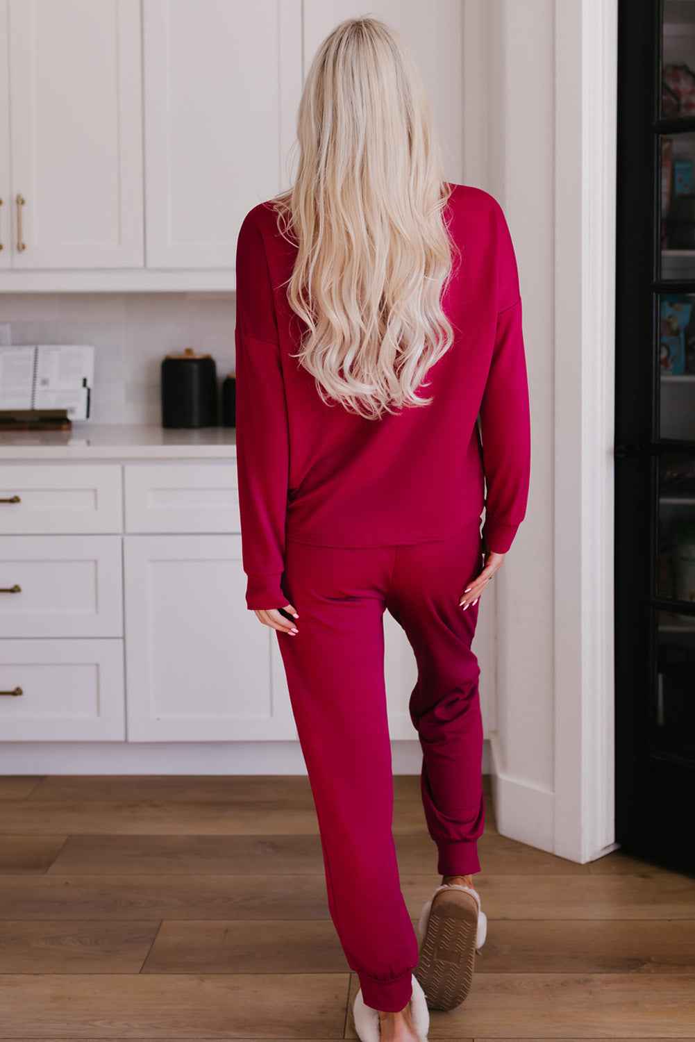 Round Neck Top and Drawstring Pants Lounge Set by Wild and Free Boutique