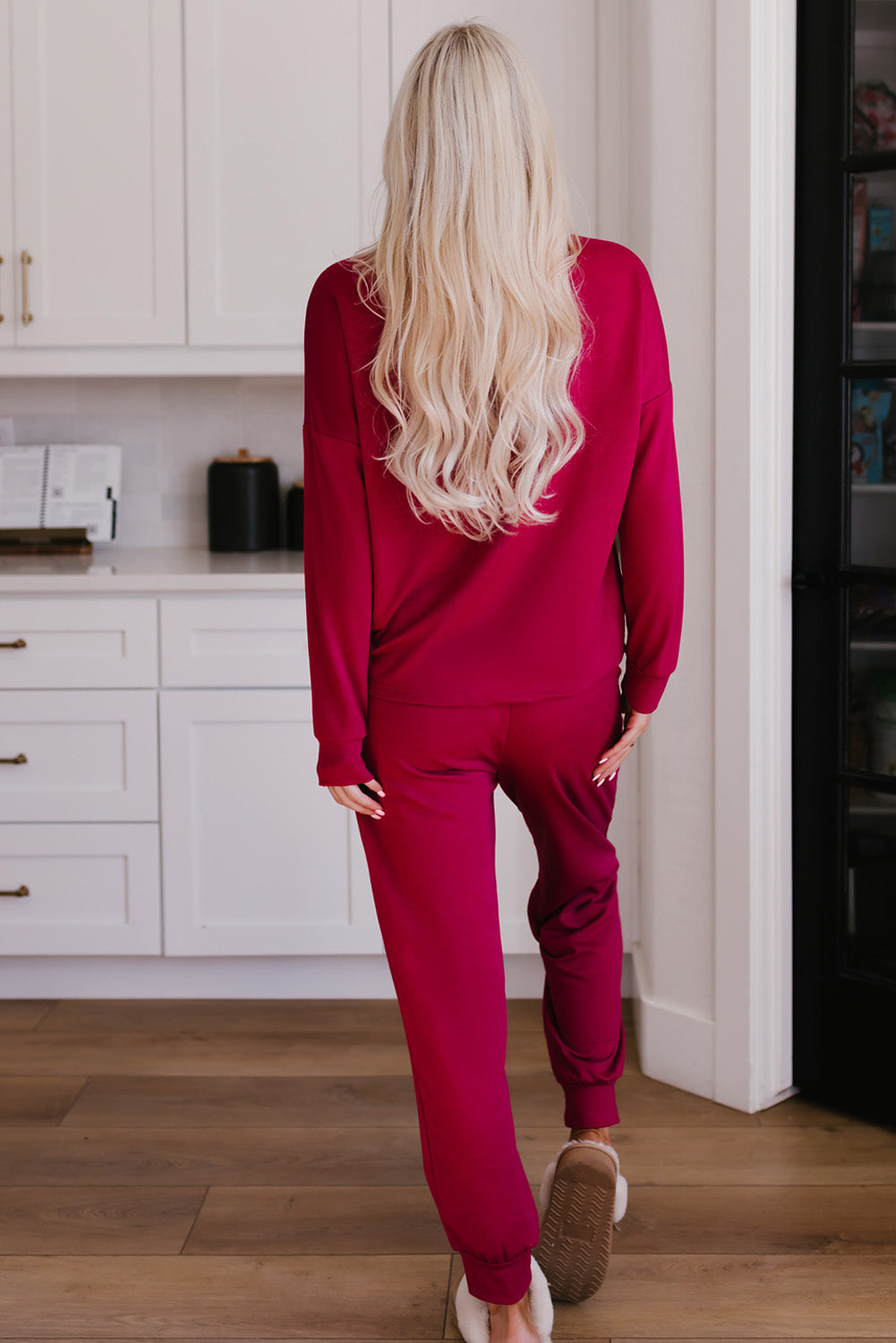 Round Neck Top and Drawstring Pants Lounge Set by Wild and Free Boutique
