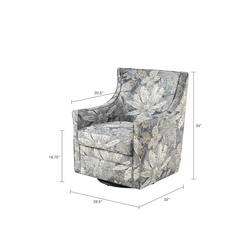Swivel Glider Chair With Upholstery And Metal Base - Multicolor by Unique Piece Furniture