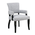 Elegant Arm Dining Chair With Brass Nail Head Detailing by Unique Piece Furniture