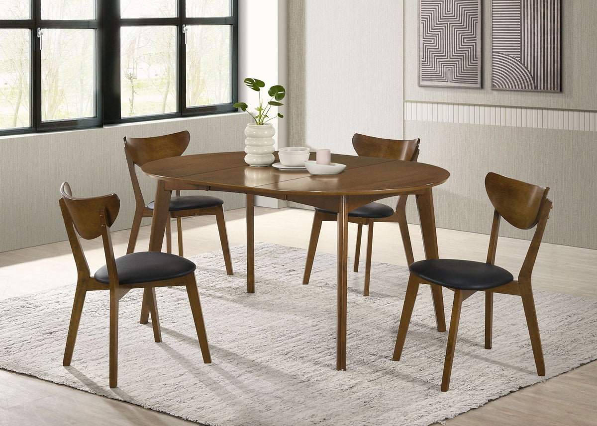 Jedda 5-piece Oval Dining Table Set Dark Walnut by Unique Piece Furniture