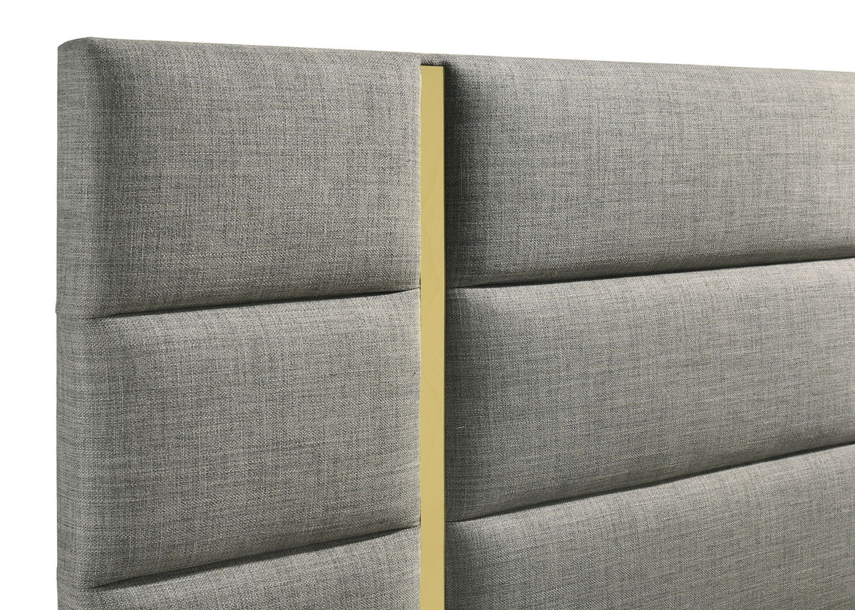 Ines 56-inch Fabric Upholstered Queen Panel Bed Grey by Unique Piece Furniture
