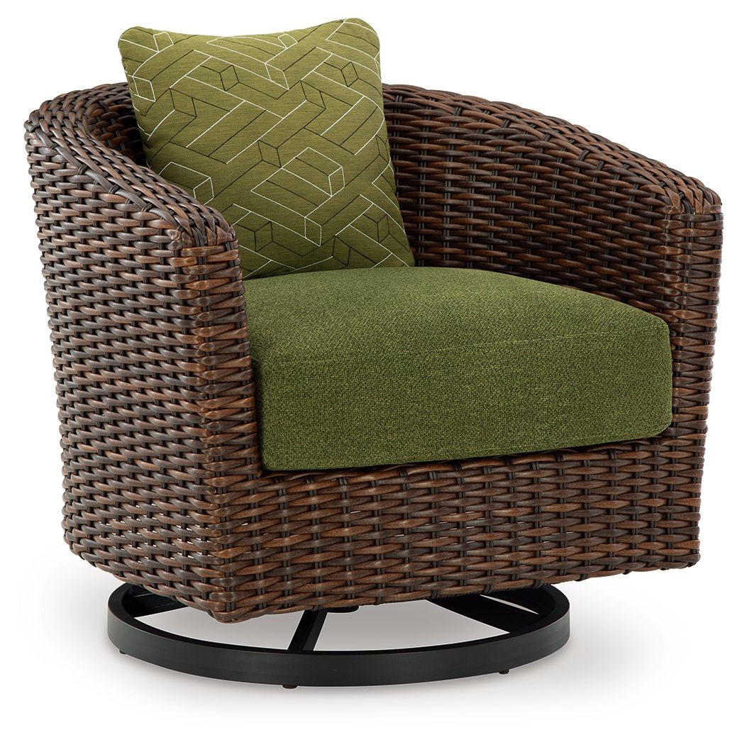Horizon Hall - Swivel Lounge With Cushion - Brown / Green by Unique Piece Furniture