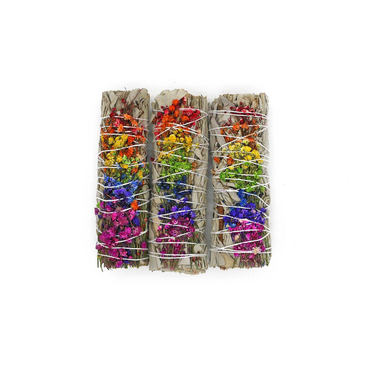 'Energy Wheel' Floral White Sage Smudge Stick (4 in.) by Sacred Crystals
