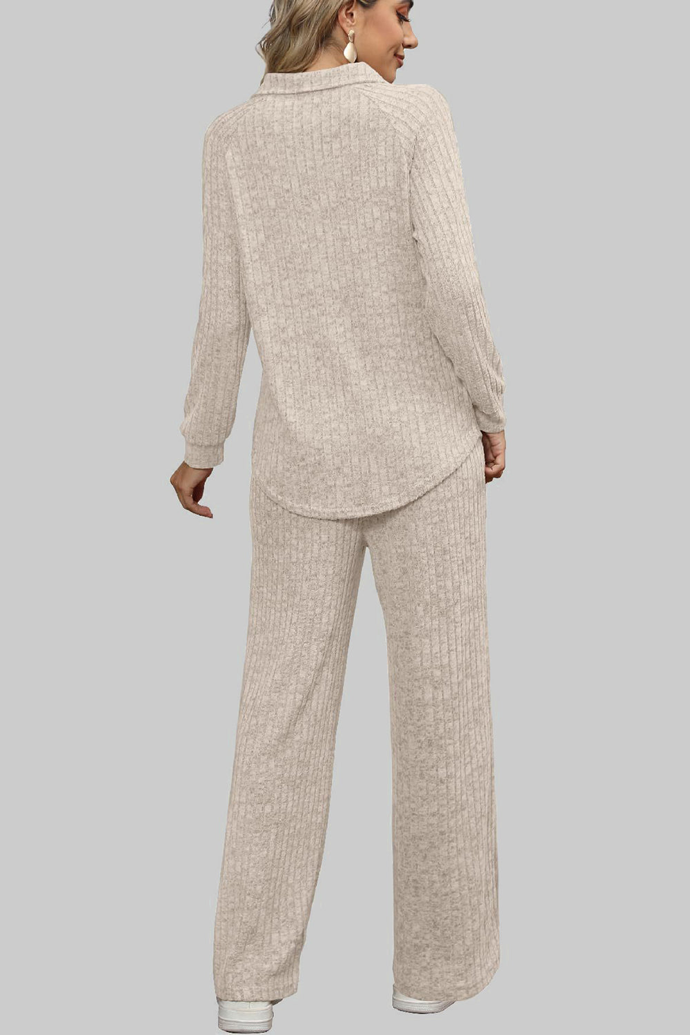 Ribbed Long Sleeve Top and Pocketed Pants Set by Wild and Free Boutique