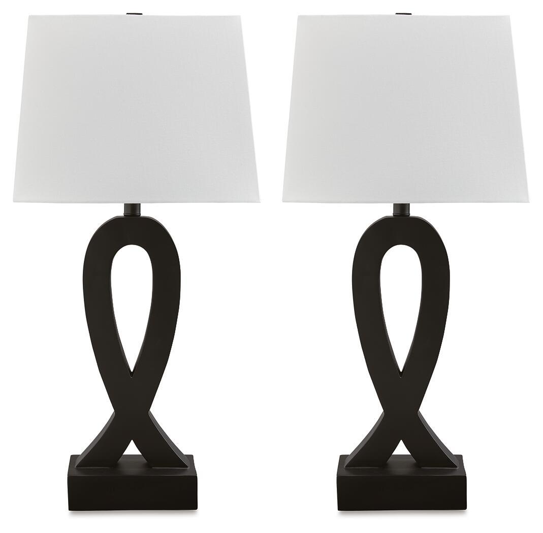 Markellton - Poly Table Lamp (Set of 2) - Black by Unique Piece Furniture