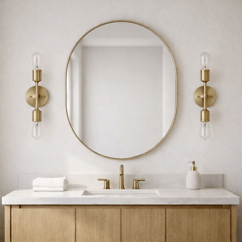 Reverie - Double Lights Bathroom Wall Sconce Over Mirror - Clear / Gold by Unique Piece Furniture