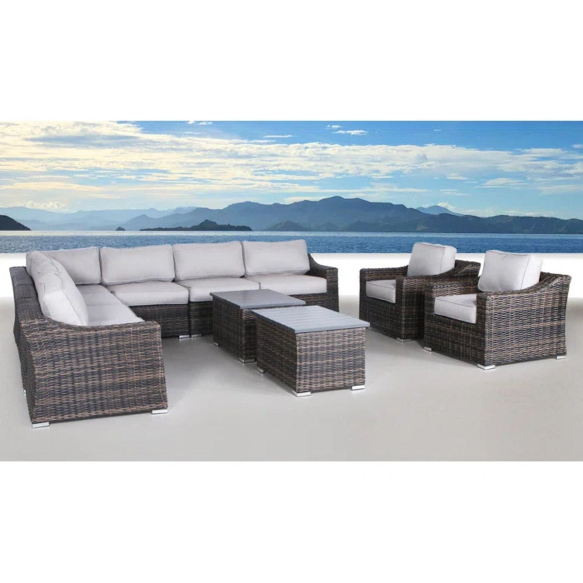 Stylish Sofa Seating Group With Cushions Perfect For Outdoor Gatherings by Unique Piece Furniture