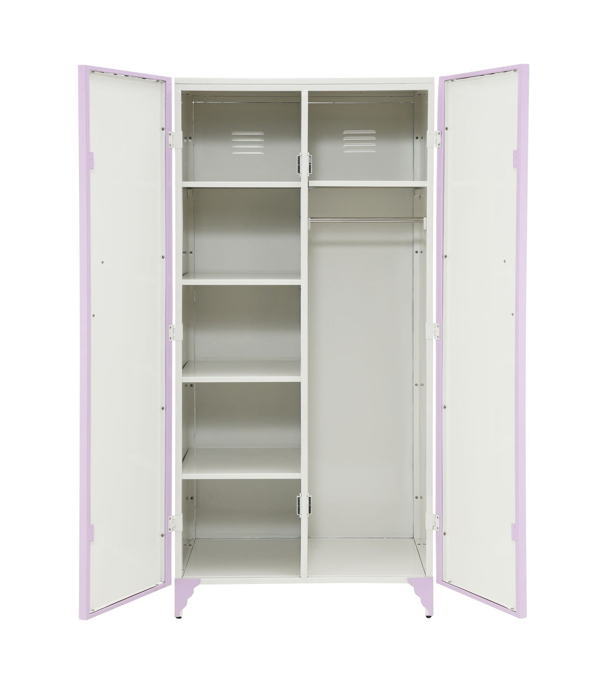 Priya II - Synthetic Leather Purple Wardrobe - Purple / White by Unique Piece Furniture
