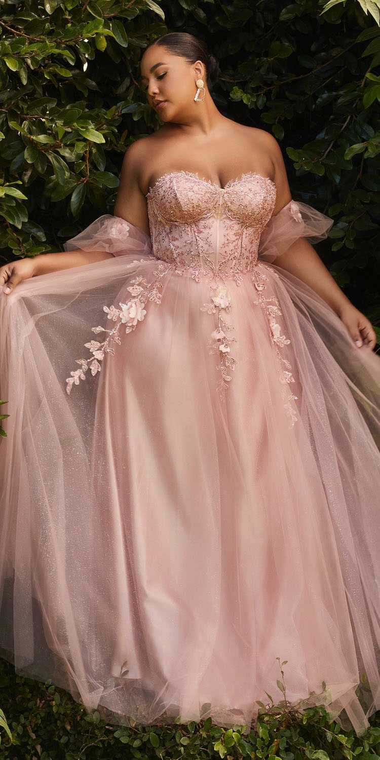Cinderella Divine CD0191 Strapless Layered Tulle Gown by DiscountDressShop