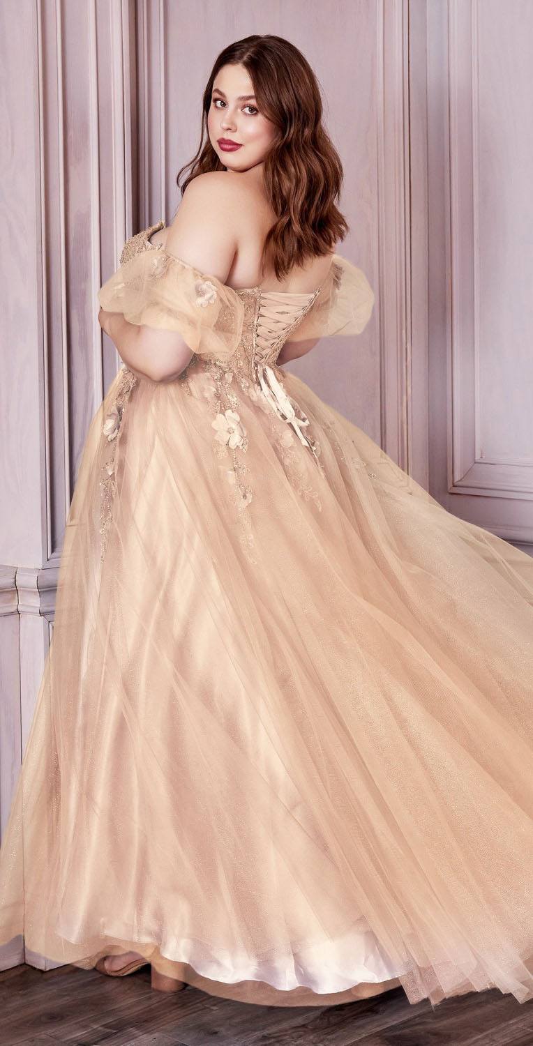 Cinderella Divine CD0191 Strapless Layered Tulle Gown by DiscountDressShop