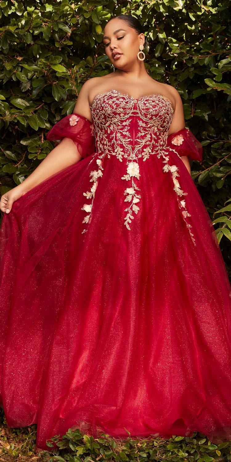 Cinderella Divine CD0191 Strapless Layered Tulle Gown by DiscountDressShop