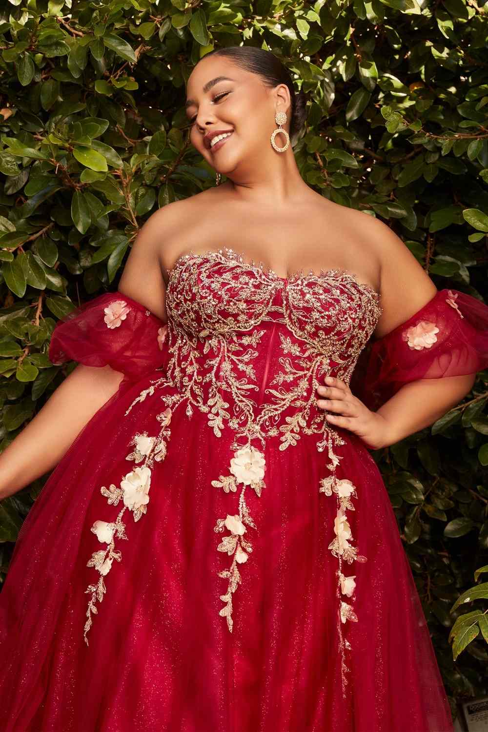 Cinderella Divine CD0191 Strapless Layered Tulle Gown by DiscountDressShop