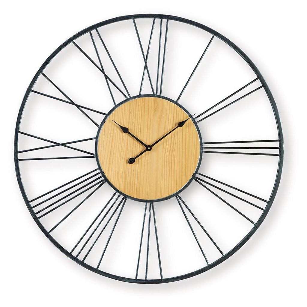Brockett - Wall Clock - Black / Natural by Unique Piece Furniture