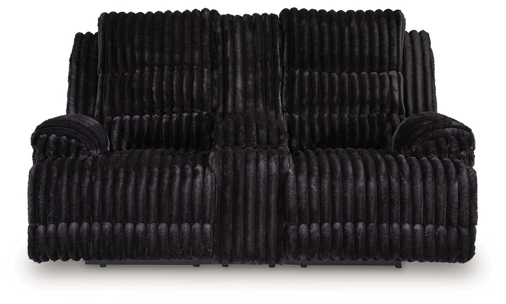 Rhine Falls - Double Reclining Power Loveseat With Console - Onyx by Unique Piece Furniture