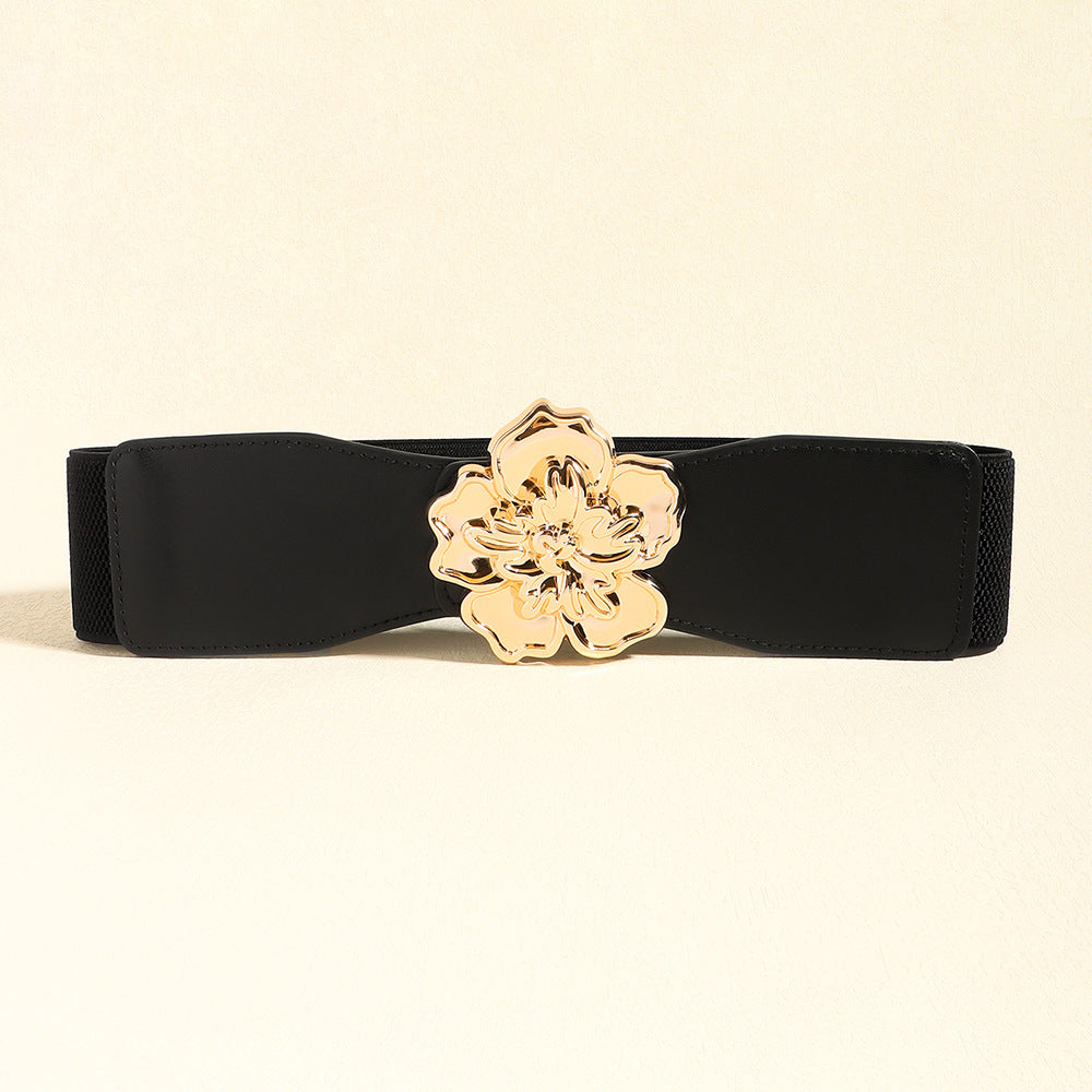 Flower Alloy Buckle Elastic Belt by Wild and Free Boutique