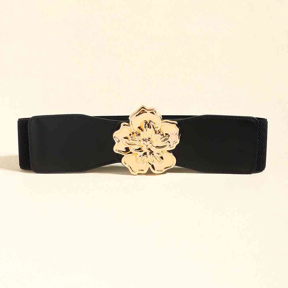 Flower Elegance Alloy Buckle Elastic Belt – Stylish Floral Design See size chart under “more details” by The Fashion Celestial