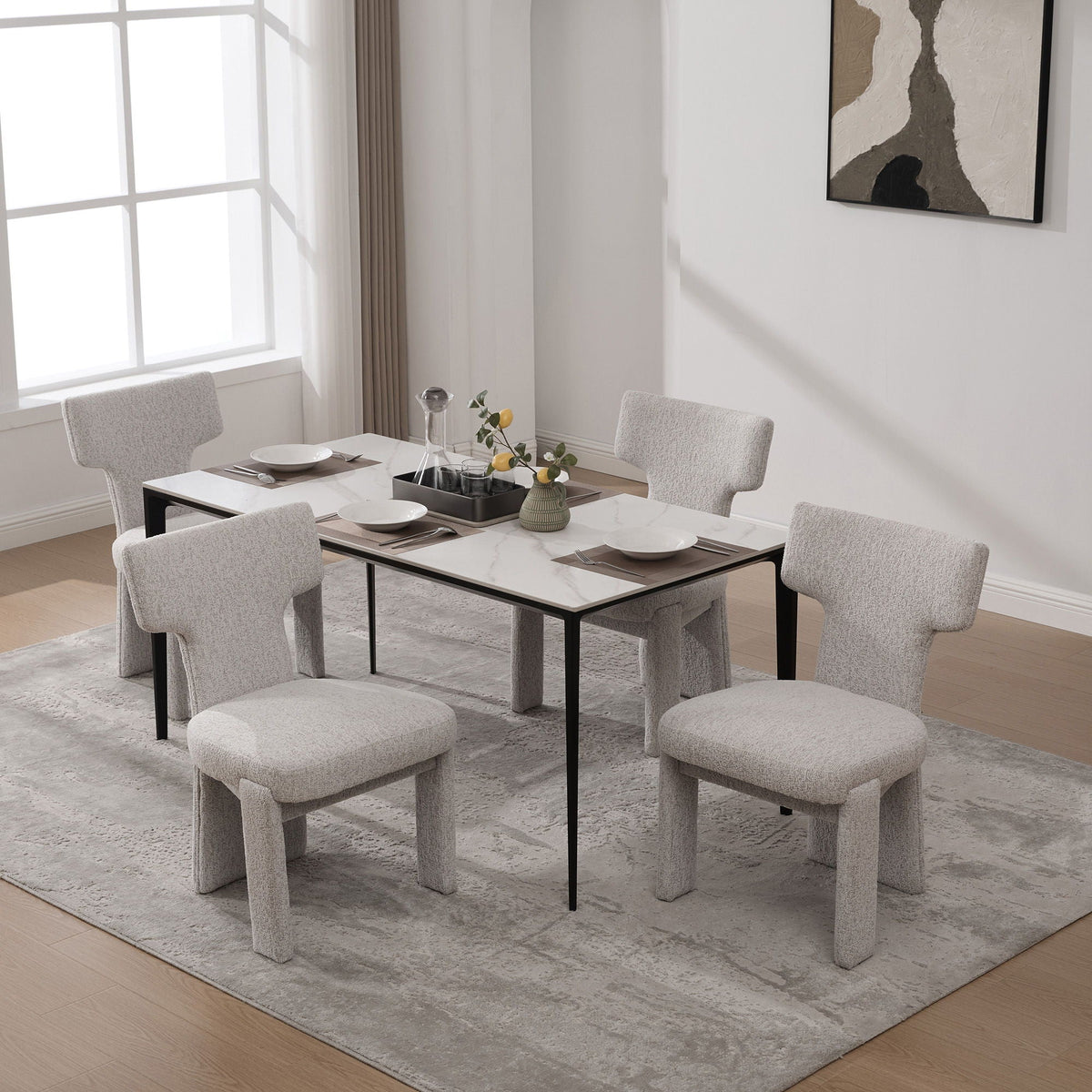 Armless Curved Back Accent Chairs by Unique Piece Furniture
