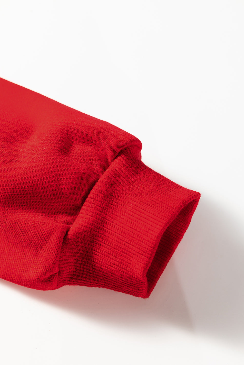 Fiery Red Varsity Contrast Banded Sleeve Shift Sweatshirt Dress by Wild and Free Boutique