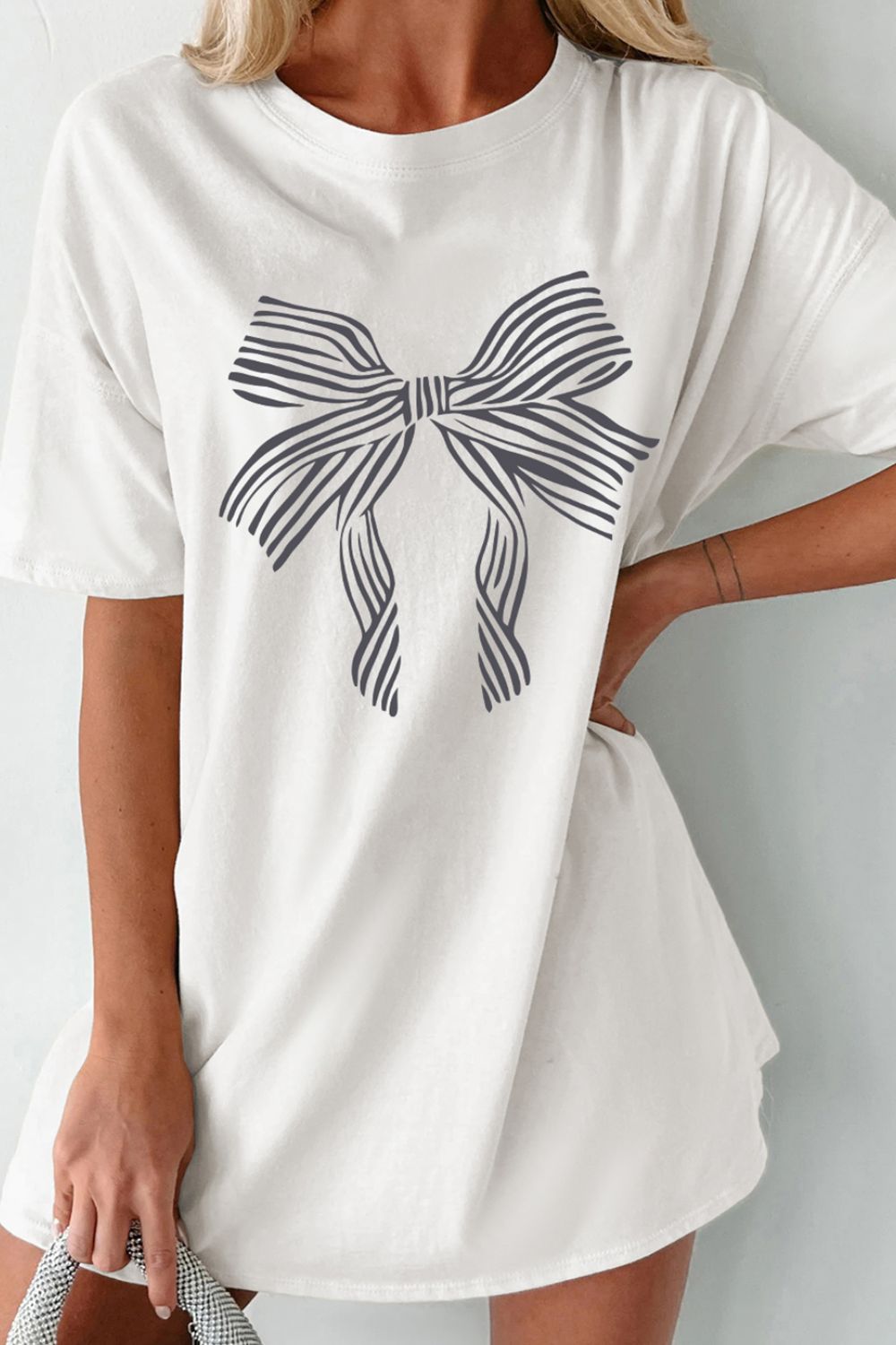 Bow Graphic Round Neck Short Sleeve T-Shirt by Wild and Free Boutique