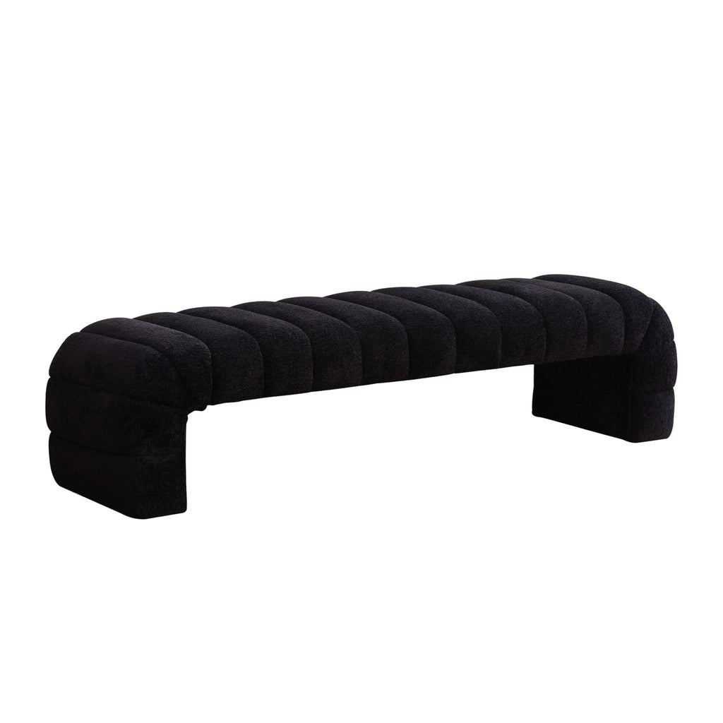 Modern Upholstered Armless Bed Bench With Channel Tufted Design by Unique Piece Furniture