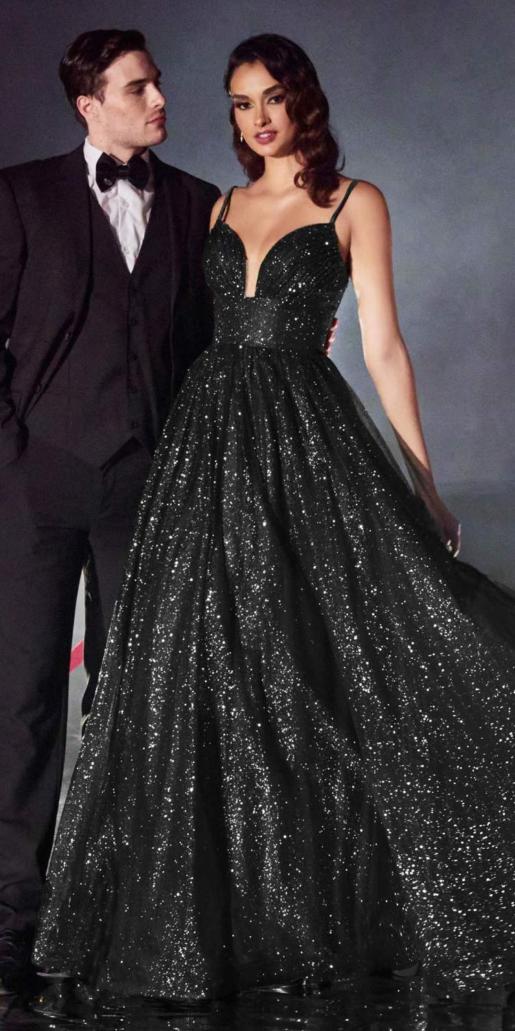 Cinderella Divine CD996 Floor Length A-line Glitter Ball Gown by DiscountDressShop