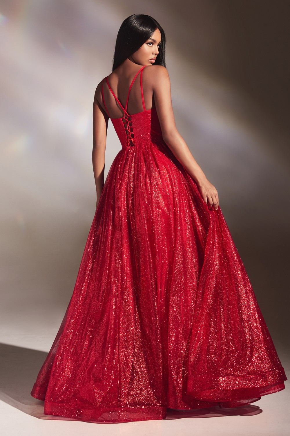 Cinderella Divine CD996 Floor Length A-line Glitter Ball Gown by DiscountDressShop
