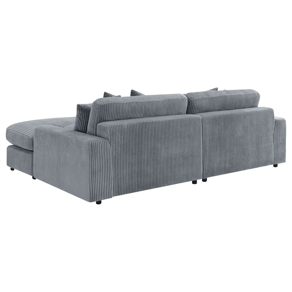 Blaine Upholstered Reversible Chaise Sectional Sofa Fog by Unique Piece Furniture