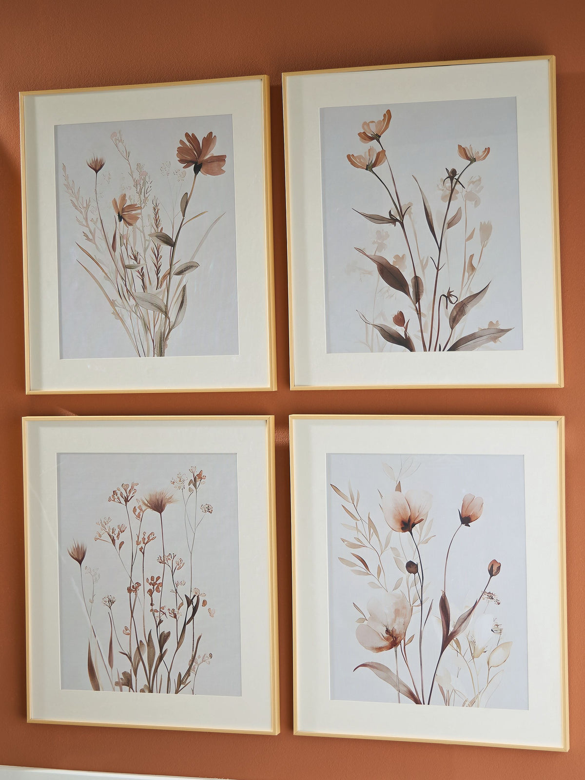 Chettings - Wall Art Set (Set of 4) - Beige / Gray / Blush by Unique Piece Furniture