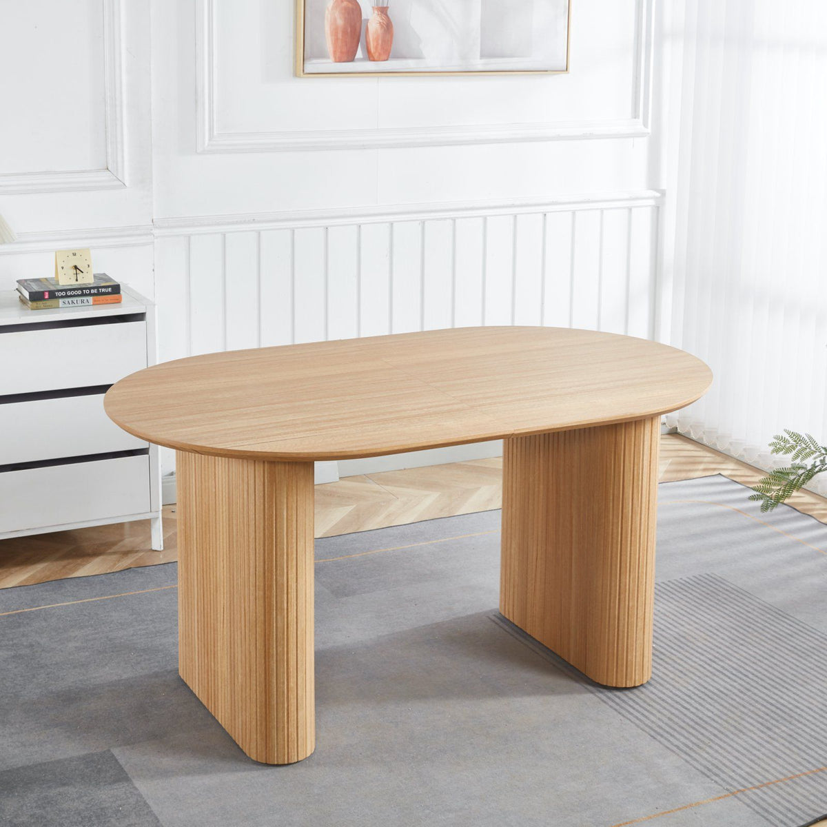 Extensible Dining Table, Suitable For 4 - 6 People - Oak by Unique Piece Furniture