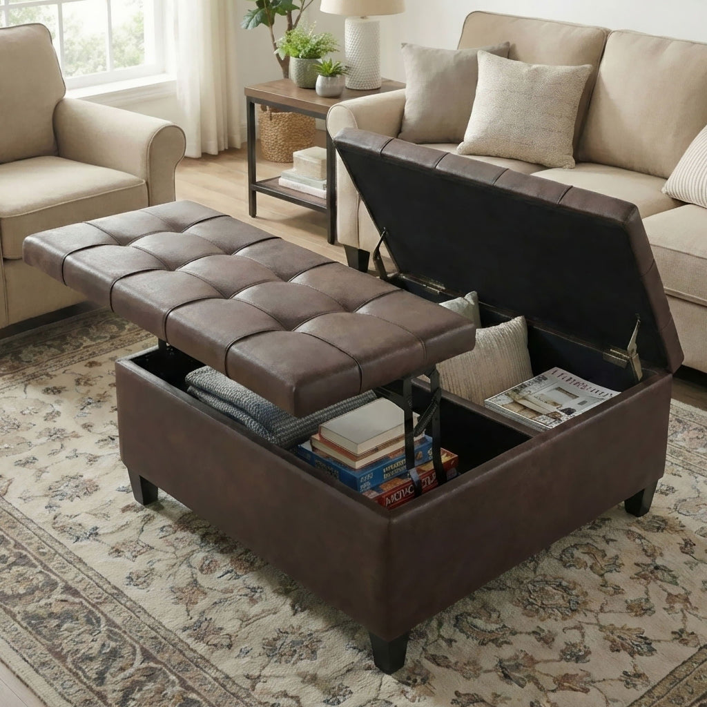Harrison - Large Coffee Table Storage Ottoman by Unique Piece Furniture