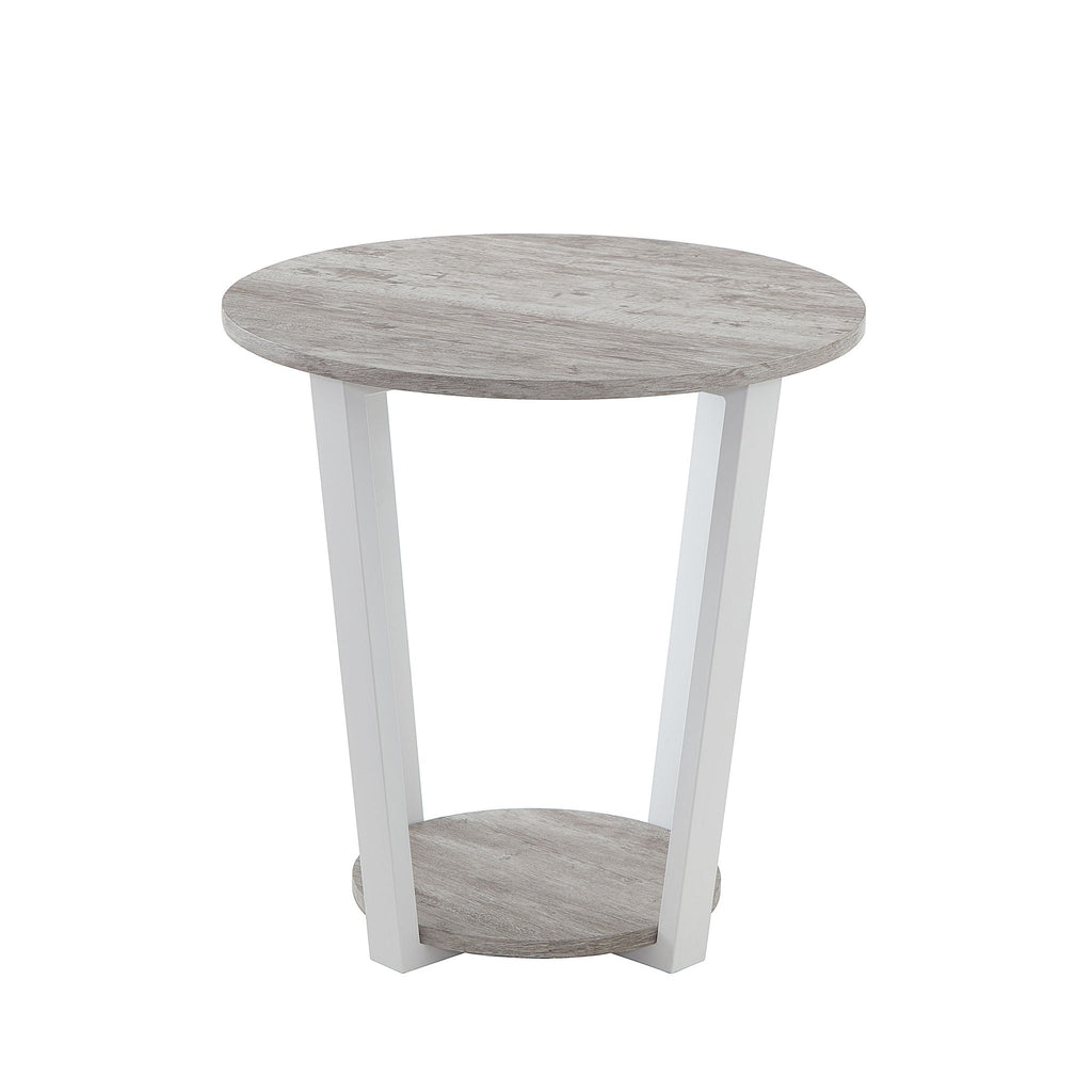 Elysian - Contemporary Round End Table With Shelf - Gray by Unique Piece Furniture