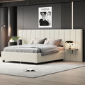 Upholstered Platform Bed With Big Headboard by Unique Piece Furniture