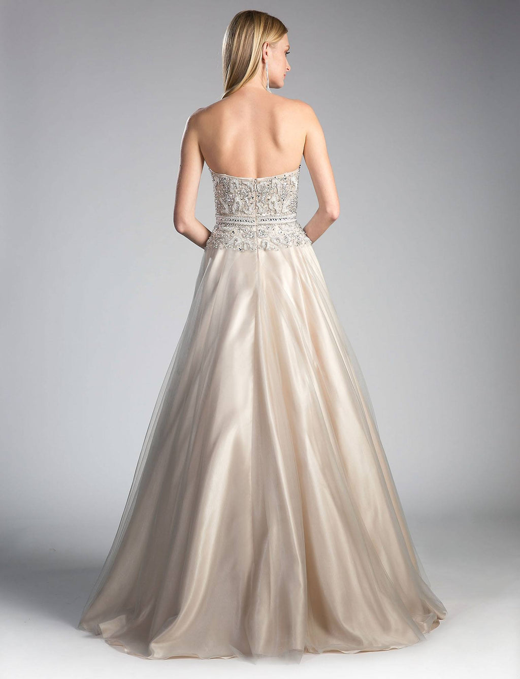 Cinderella Divine CE0004 Bead Embellished Gown Strapless by DiscountDressShop