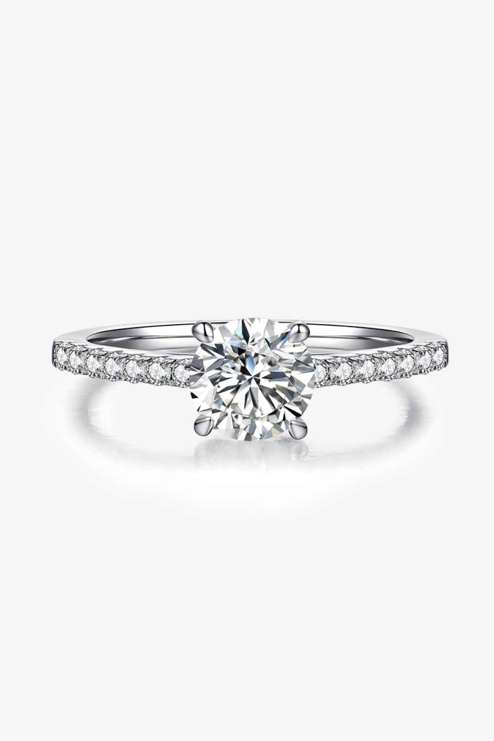 1 Carat Moissanite 925 Sterling Silver Side Stone Ring by Wild and Free Boutique