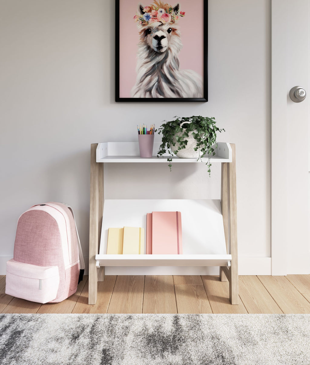 Blariden - Small Bookcase - White / Tan by Unique Piece Furniture