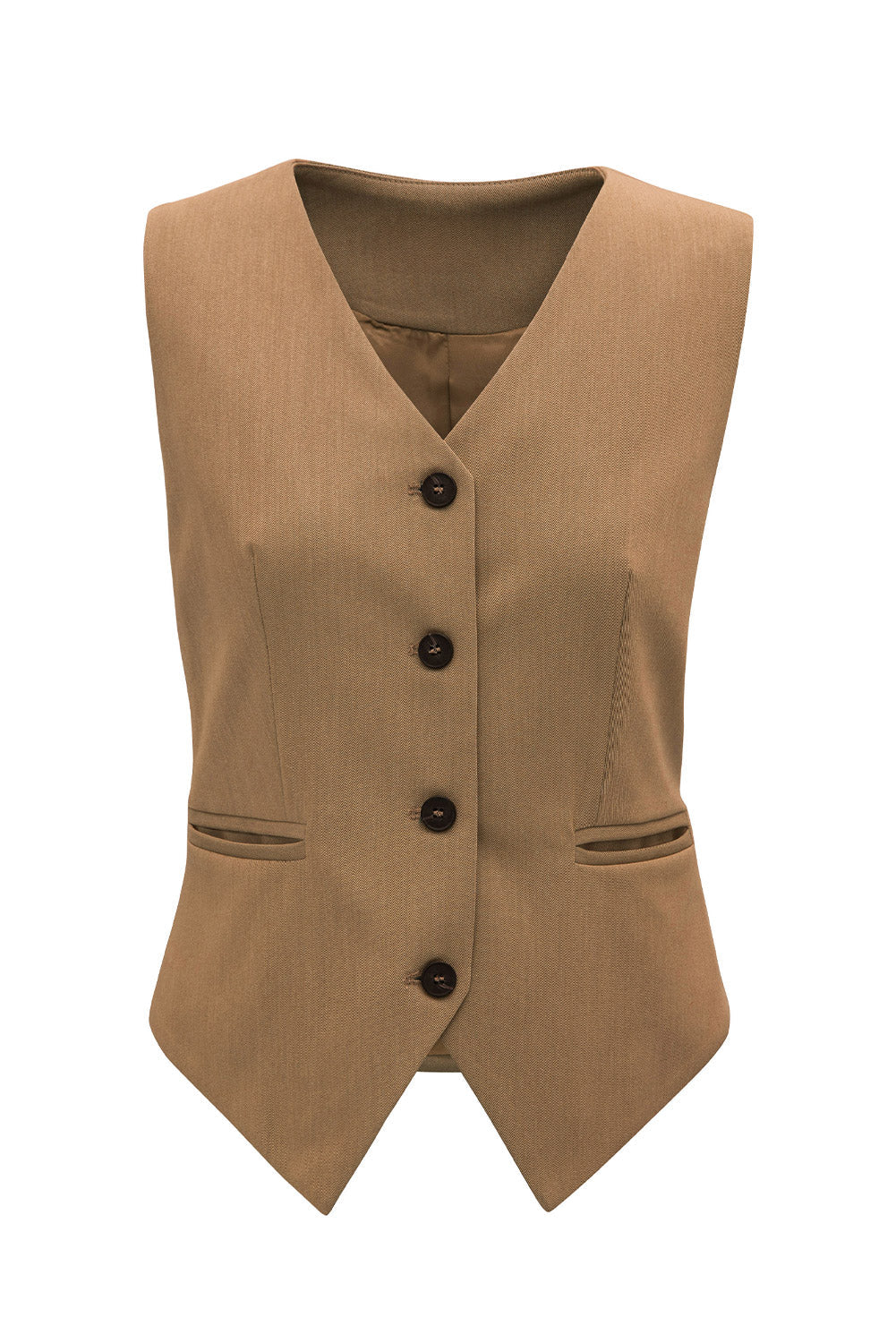 Pocketed Button Up Vest by Wild and Free Boutique