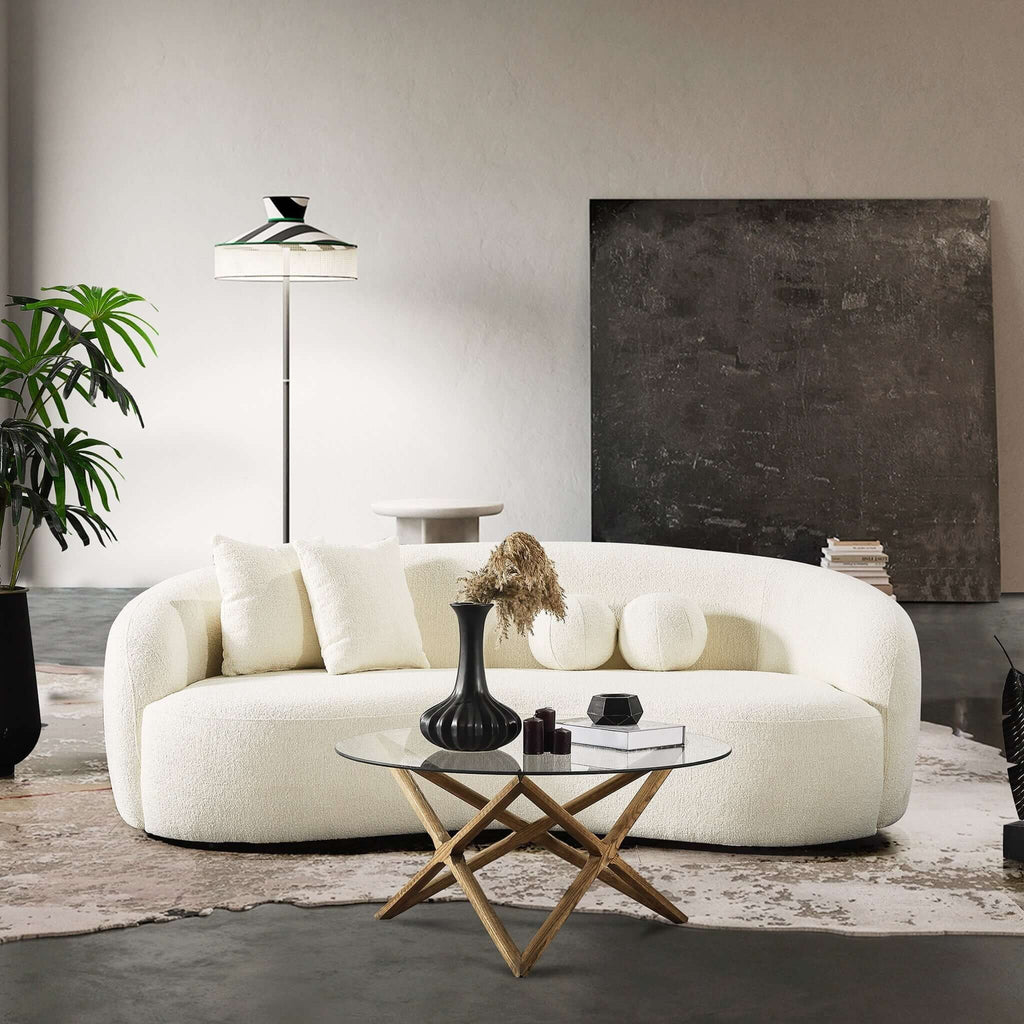 Drake - Japandi Style Curvy Boucle Sofa by Unique Piece Furniture