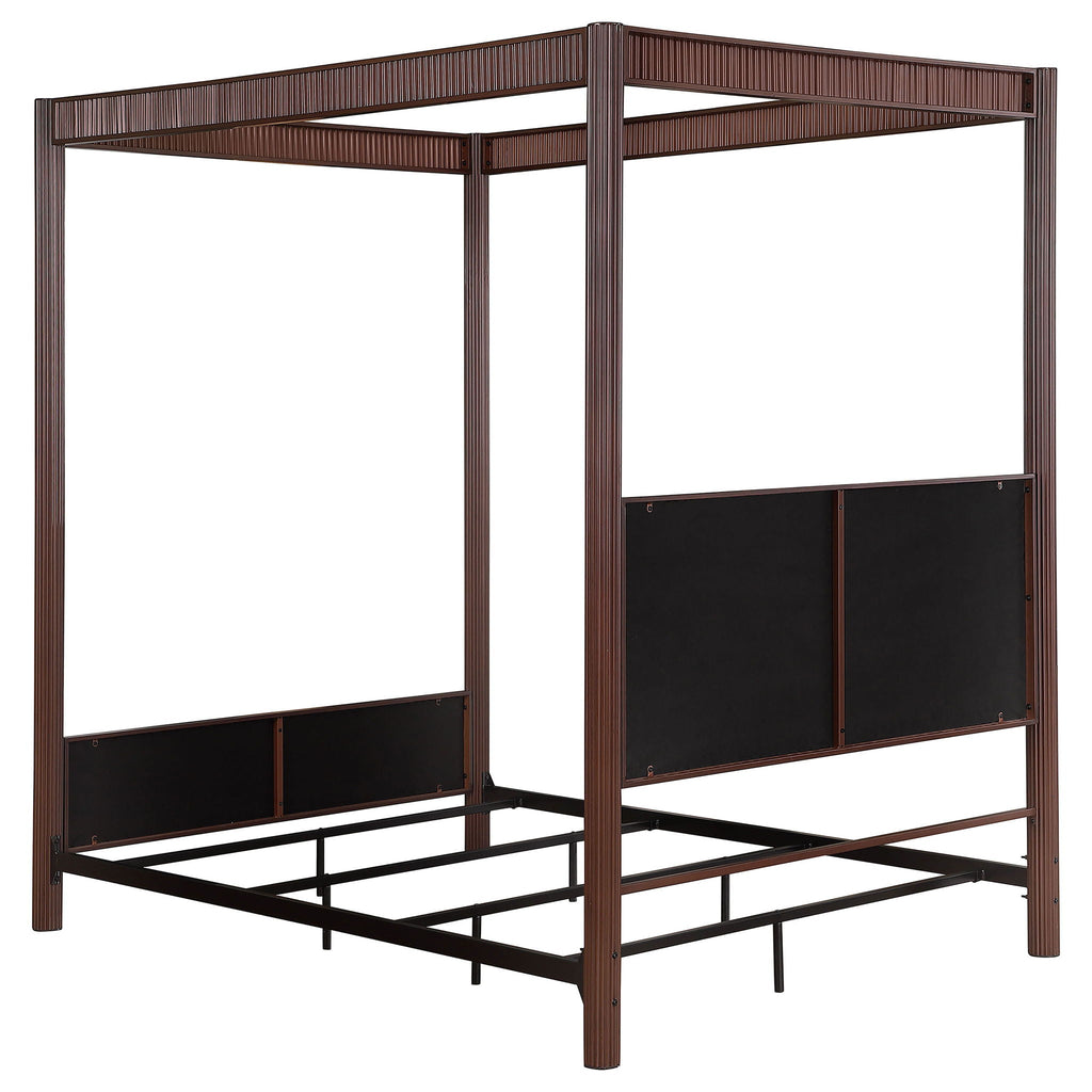 Zimmerlee 89-inch Metal Eastern King Canopy Bed Rust Brown by Unique Piece Furniture