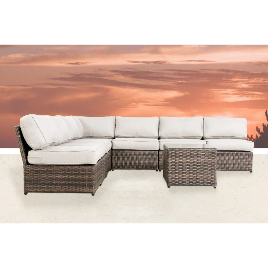 Comfortable Modern Patio Rattan Sectional Set With Cushions by Unique Piece Furniture