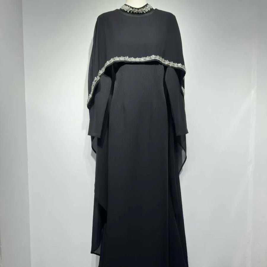 Celestial Rhinestone Cape Abaya | Luxury 2-Piece Set(MA344) by Mariam's Collection