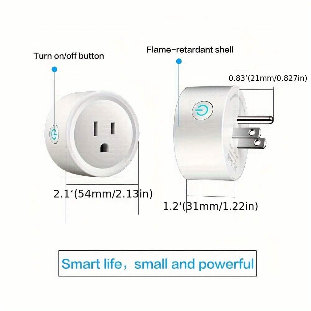 Smart WiFi Plug Outlet Adapter, Works with Alexa & Google, Timer, Voice Control, 2.4GHz Network Home Automation by DailySale