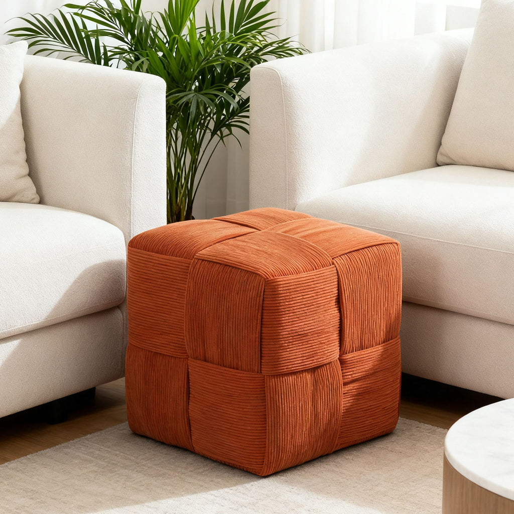 Modern Ottoman Foot Rest With Woven Design by Unique Piece Furniture