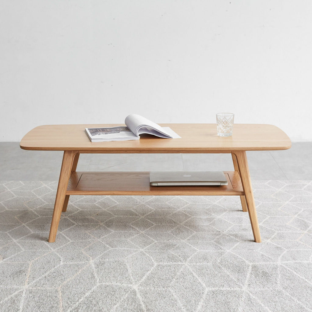 Low Coffee Table With Storage Shelf by Unique Piece Furniture