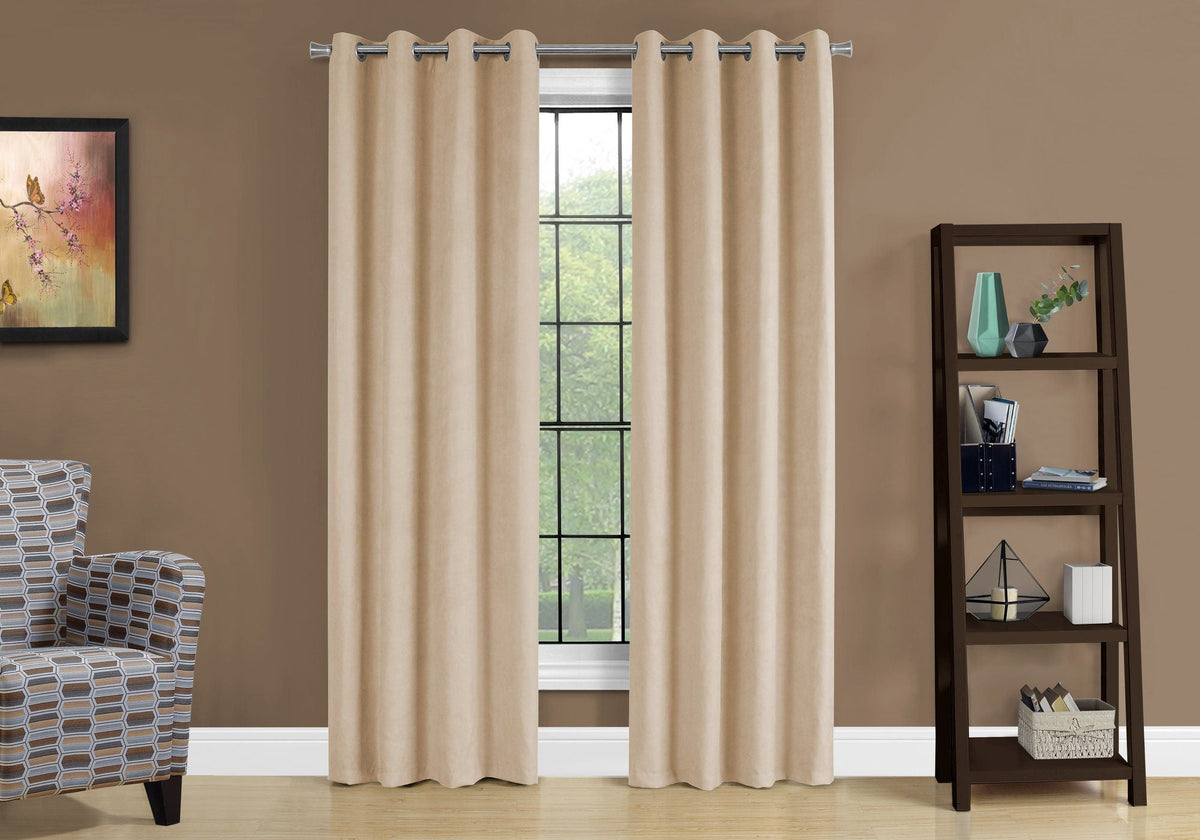 2 Pieces Set, Curtain Panel, Room Darkening, Grommet by Unique Piece Furniture