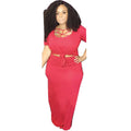 Plus Size Hollow Neck Two-Piece Dress Set by Trendy Attic Store01